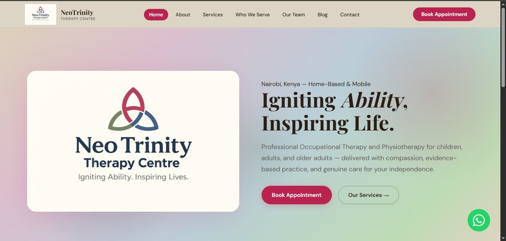 Neo Trinity Therapy Centre website built by EPM Web Solutions